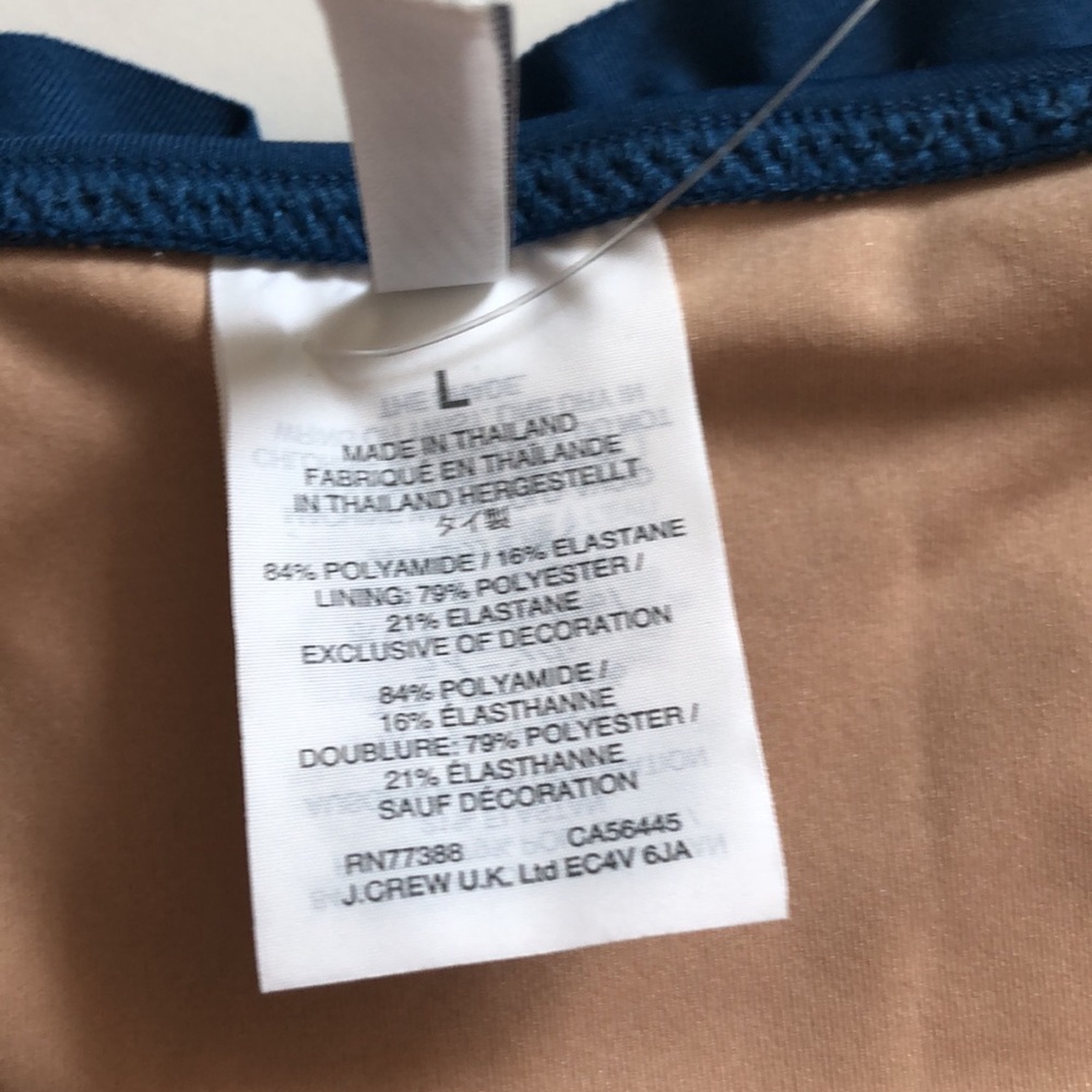 HOST PICK J. Crew L Blue Bikini Set Top & Bottom Adjustable NWT Brand New Great - Picture 10 of 13